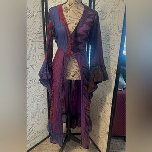 Kathmandu  bohemian  Purple Geometric Kimono